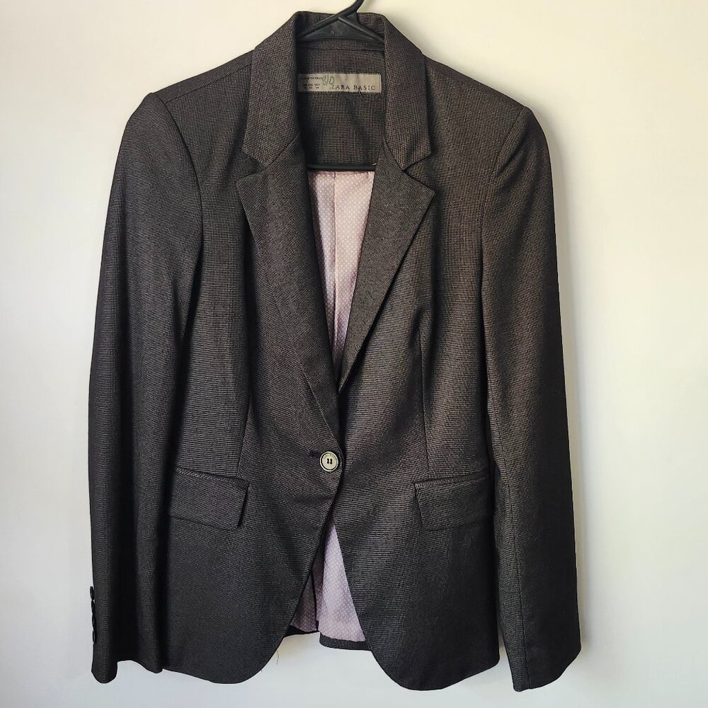 Zara Basic Women’s Charcoal Gray Tailored Blazer Jacket XS